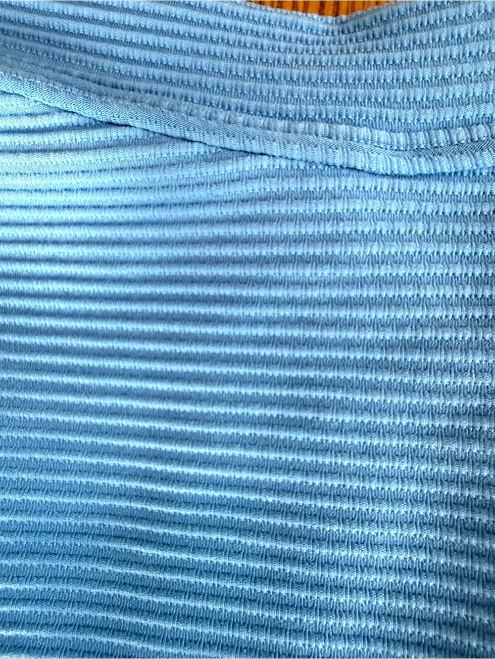 L*Space Mercer Classic Bikini Bottom Light Blue Textured High Cut NWT